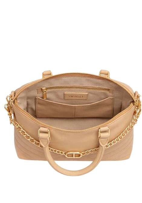 Borsa a mano Twinset beige effetto trapuntato TWINSET | 252TB732512129