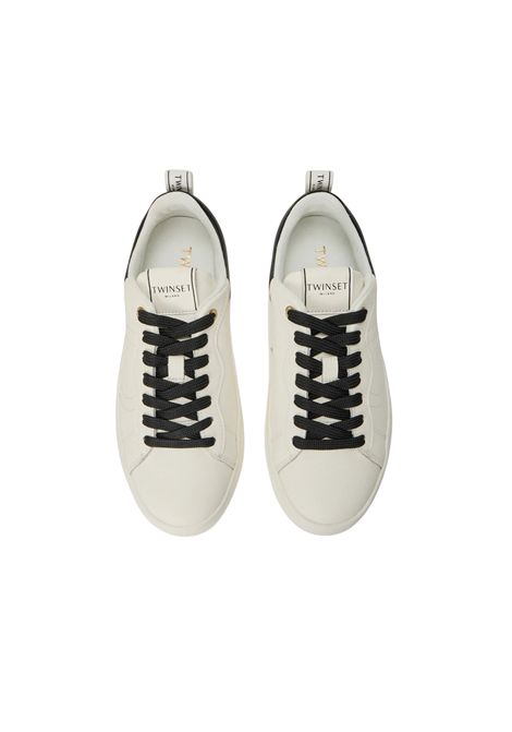 Sneakers platform in pelle con logo TWINSET | 252TCP02401870