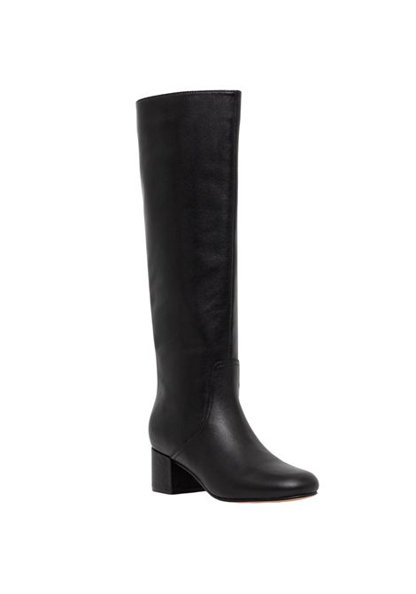 Stivali in Pelle con Gambale Dritto e Tacco Largo TWINSET | 252TCP24000006