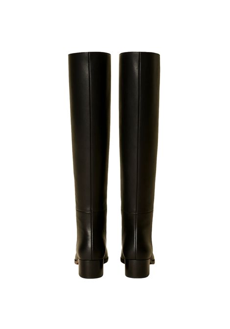 Stivali in Pelle con Gambale Dritto e Tacco Largo TWINSET | 252TCP24000006