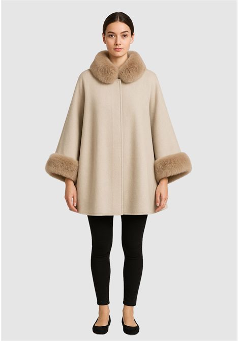 Poncho corto con inserti in pelliccia ecologica TWINSET | 252TO513000282