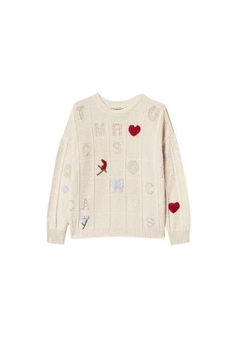 Maxi maglia in filato Treeblend con ricami TWINSET | 252TP331300522