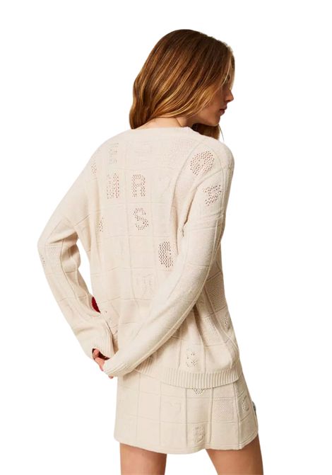 Maxi maglia in filato Treeblend con ricami TWINSET | 252TP331300522