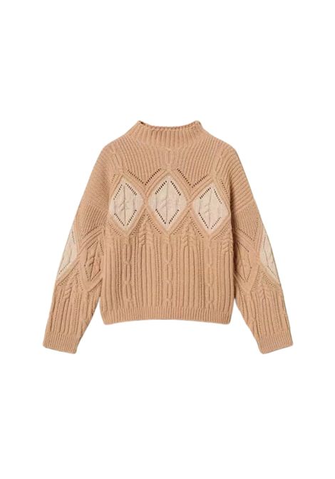 Maglia in misto lana con intarsio a losanghe e dettagli lurex TWINSET | 252TT329013010