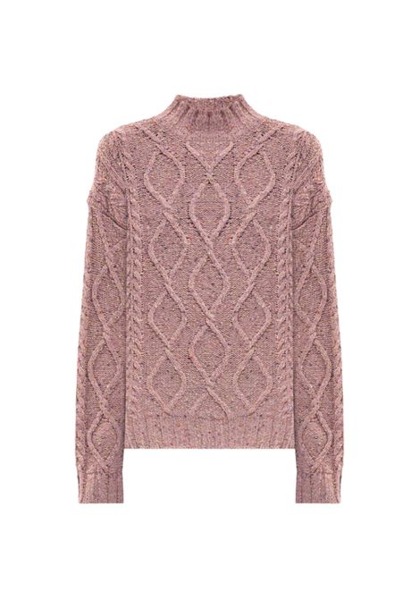 Maglione Rosa in Lana con Lurex e Dettaglio Oval T TWINSET | 252TT343012928