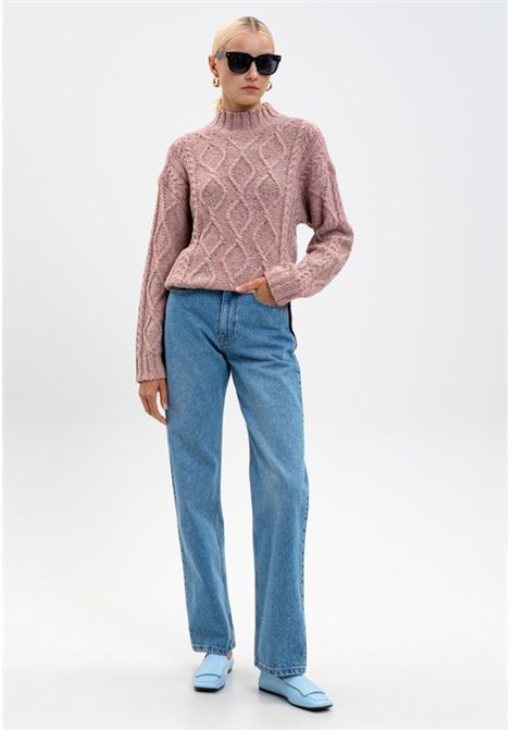 Maglione Rosa in Lana con Lurex e Dettaglio Oval T TWINSET | 252TT343012928