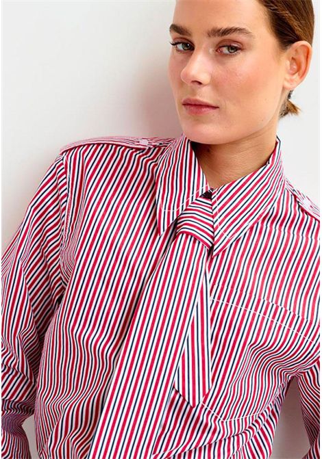 Camicia boxy a righe con fiocco removibile  Essentiel Antwerp Essentiel antwerp | IGOLD SHIRT WITH TIEI2BI