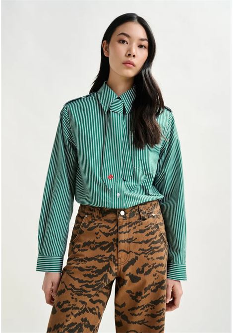 Camicia boxy a righe con fiocco removibile  Essentiel Antwerp Essentiel antwerp | IGOLD SHIRT WITH TIEI3PC