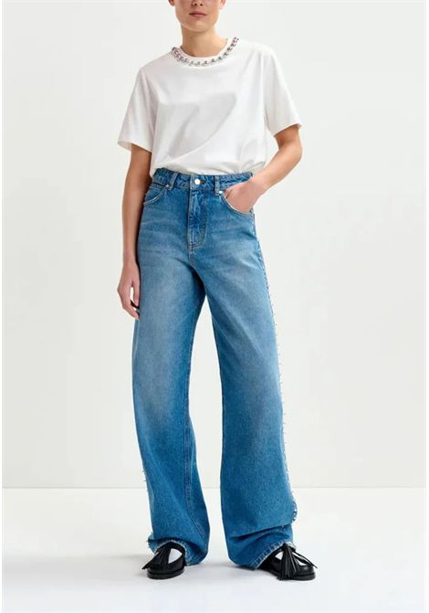 Jeans in denim con perle e borchie  Essentiel Antwerp Essentiel antwerp | INTERESTING EMBOBI31