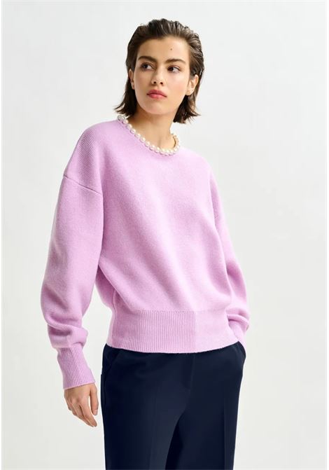 Essentiel Antwerp  Maglione rosa con perle Essentiel antwerp | INTI PULLOVER WITH BEADSLC07