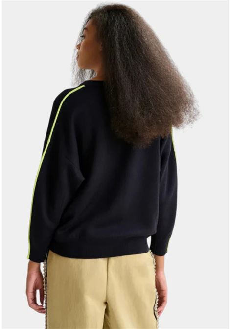 Essentiel Antwerp  Maglione in maglia fine navy con dettagli a contrasto Essentiel antwerp | IRUBY PULL CONTRAST DETAILSNA32