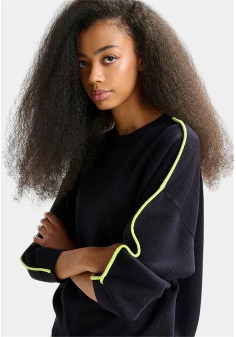 Essentiel Antwerp  Maglione in maglia fine navy con dettagli a contrasto Essentiel antwerp | IRUBY PULL CONTRAST DETAILSNA32