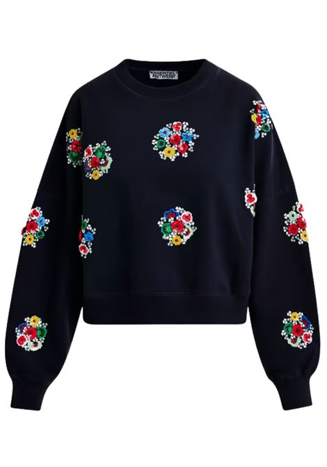 Essentiel Antwerp  Felpa in cotone con ricami floreali e paillettes Essentiel antwerp | ITRO EMBROIDERED SWEATI1NA