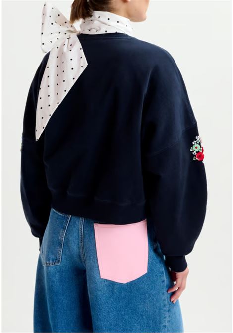 Essentiel Antwerp  Felpa in cotone con ricami floreali e paillettes Essentiel antwerp | ITRO EMBROIDERED SWEATI1NA