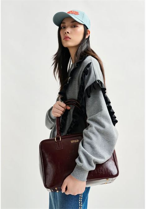 Essentiel Antwerp  Felpa grigia con dettaglio ruffle Essentiel antwerp | IWAVE SWEATSHIRT WITH FRILLSI1SH