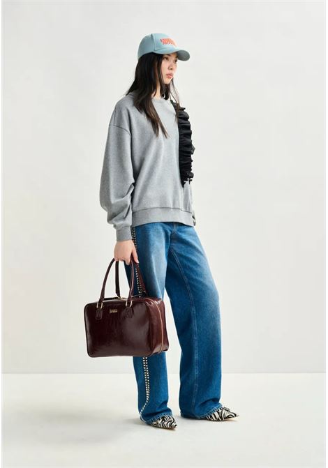 Essentiel Antwerp  Felpa grigia con dettaglio ruffle Essentiel antwerp | IWAVE SWEATSHIRT WITH FRILLSI1SH