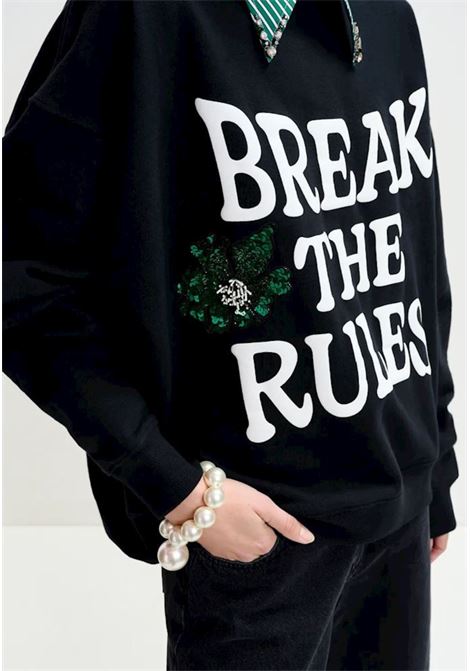 Essentiel Antwerp  Felpa in cotone con stampa Break The Rules Essentiel antwerp | IXPERIENCE EMBOI3BL