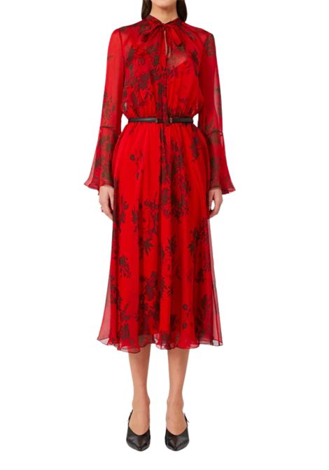 Max Mara Studio  Abito midi in seta stampata con sottoveste Max Mara Studio | KLENIA001