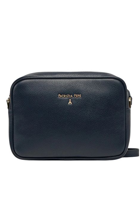 Borsa a Tracolla Patrizia Pepe in Pelle Martellata  Navy Patrizia Pepe | CB0071/L001C789
