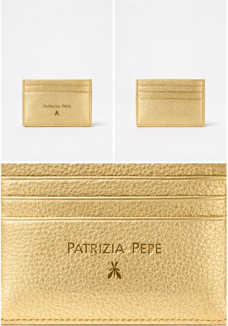 Portacarte Patrizia Pepe in pelle a grana con logo Fly Patrizia Pepe | CQ7001/L001Y442