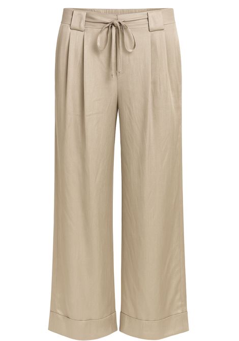 SOALLURE  Pantaloni palazzo in raso lucido beige SoAllure | D6020BEIGE