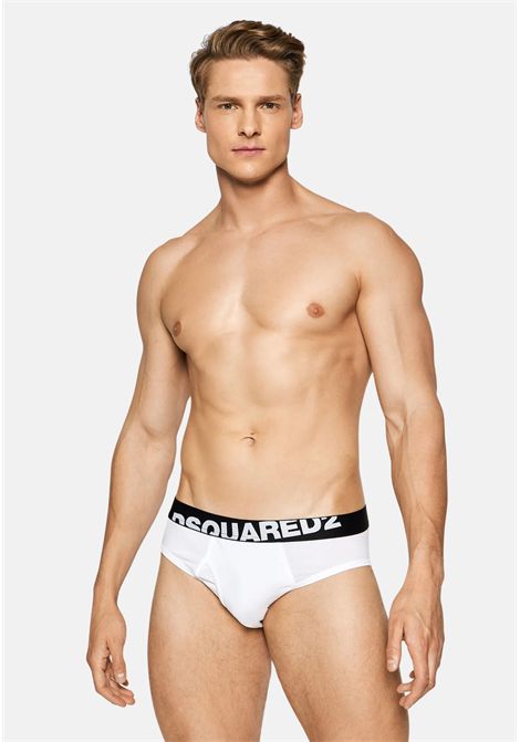 Set of two briefs with logo DSQUARED2 | DCX670030BIANCO