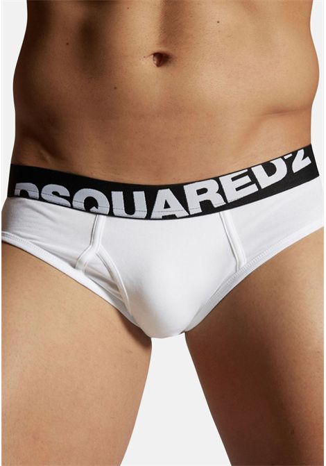 Set of two briefs with logo DSQUARED2 | DCX670030BIANCO