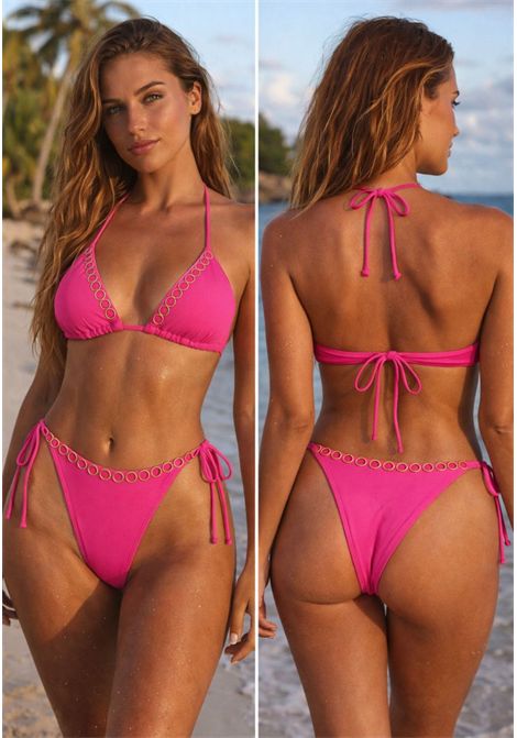 Bikini con Anelli Dorati  Margherita Mazzei district MARGHERITA MAZZEI | 5BA58 + 5BA30ROSA