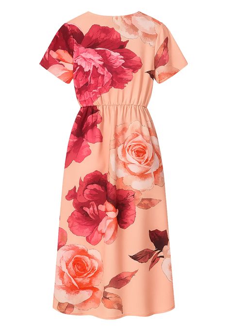 Abito Midi DonnaG  Fantasia Floreale nei Toni del Rosa Donna GI | D03/2719ROSA