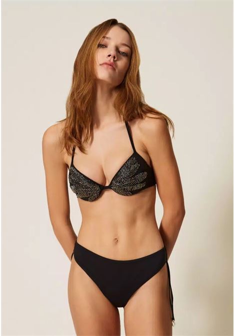 Push-up da bagno con ricamo e slip con coulisse  Coppa C TWINSET | 261LMMF4405294