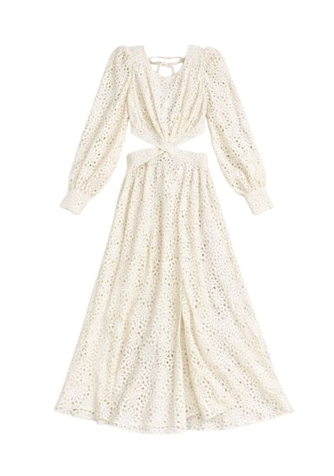 Abito lungo in pizzo macramé con schiena incrociata Actualee | AB003993973