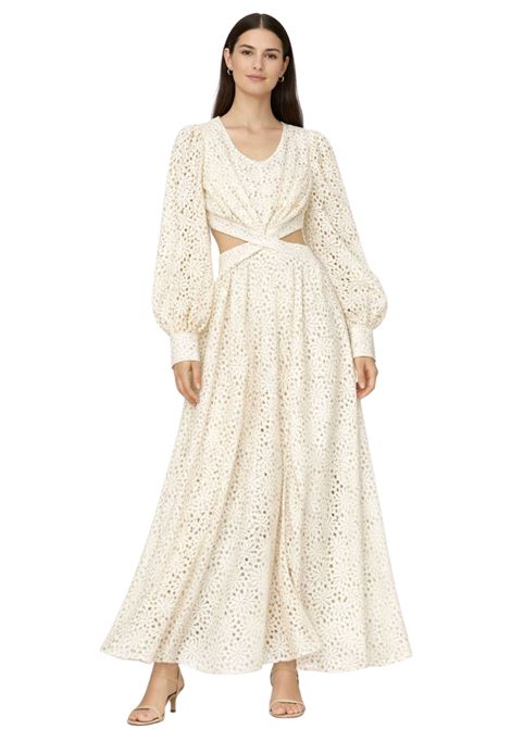 Abito lungo in pizzo macramé con schiena incrociata Actualee | AB003993973