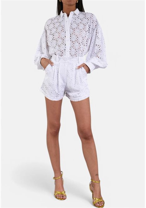 ACTUALEE  Camicia in pizzo sangallo con maniche a sbuffo Actualee | CA000568 14125BEIG973