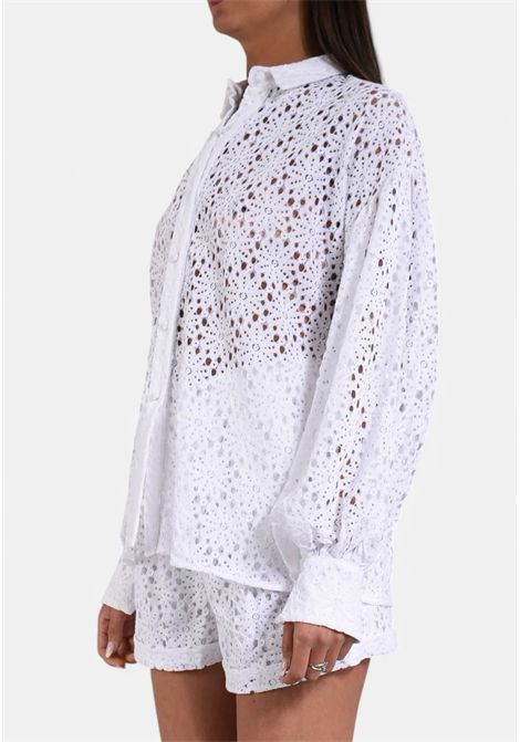 ACTUALEE  Camicia in pizzo sangallo con maniche a sbuffo Actualee | CA000568 14125BEIG973