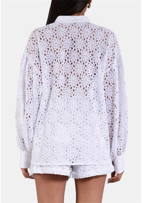 ACTUALEE  Camicia in pizzo sangallo con maniche a sbuffo Actualee | CA000568 14125BEIG973