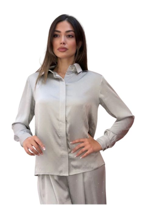 ACTUALEE  Camicia donna in seta con maniche lunghe Actualee | CA000577SILV800