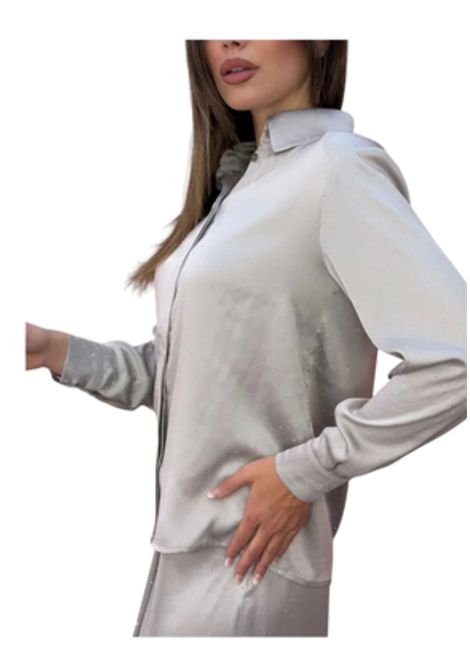 ACTUALEE  Camicia donna in seta con maniche lunghe Actualee | CA000577SILV800