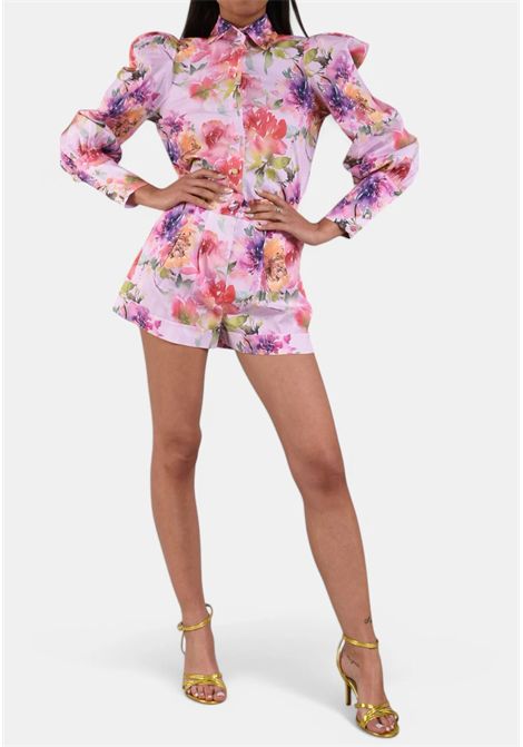 Camicia in cotone a fantasia Actualee | CA000580ROSE
