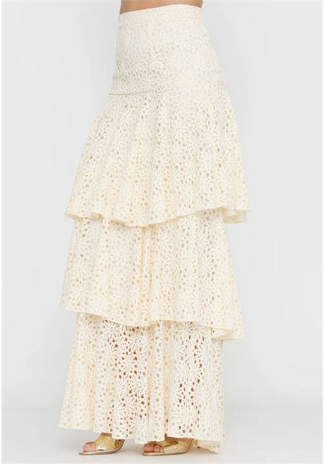 Gonna lunga in pizzo sangallo a balze Actualee | GO003522973