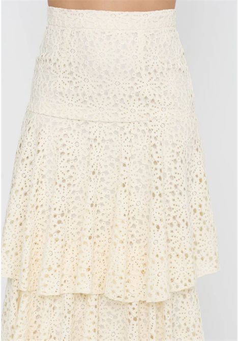 Gonna lunga in pizzo sangallo a balze Actualee | GO003522973