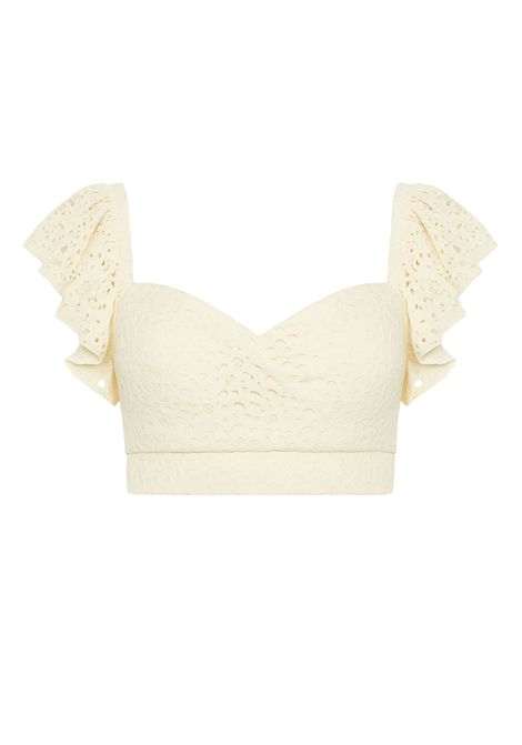 Actualee  Top Cropped in Pizzo con Coppe Actualee | TO000293 14122BEIG973