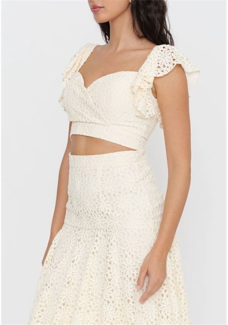 Actualee  Top Cropped in Pizzo con Coppe Actualee | TO000293 14122BEIG973