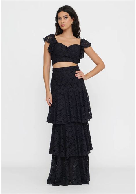 Actualee  Top Cropped in Pizzo con Coppe Actualee | TO000293 14122BLACK1