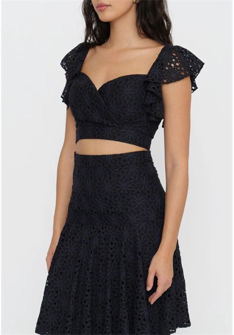 Actualee  Top Cropped in Pizzo con Coppe Actualee | TO000293 14122BLACK1