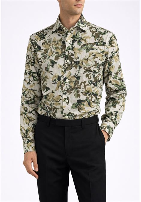 Alessandro Gherardi  Camicia fantasia in lino e cotone Alessandro Gherardi | 3837 820FANTASIA VERDE