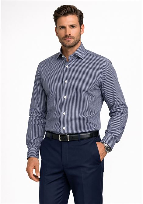 Camicia Alessandro Gherardi a righe  tessuto tecnico elasticizzato Alessandro Gherardi | 38P3 621RIGHE BLU