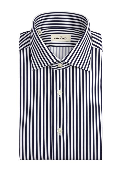 Alessandro Gherardi  Camicia a righe in tessuto tecnico stretch Alessandro Gherardi | 38P4 623RIGHE BLU