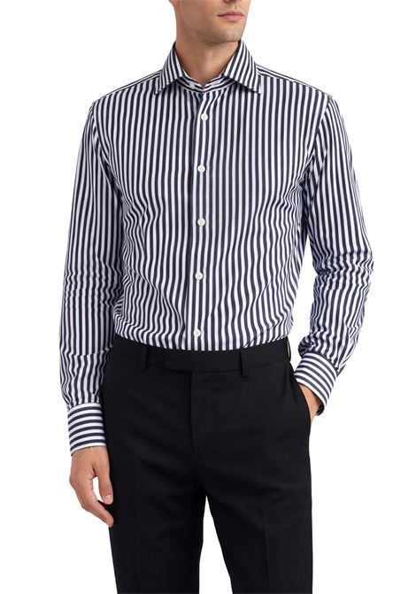 Alessandro Gherardi  Camicia a righe in tessuto tecnico stretch Alessandro Gherardi | 38P4 623RIGHE BLU