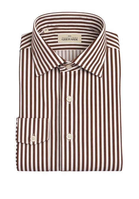 Camicia Alessandro Gherardi a righe  tessuto tecnico elasticizzato Alessandro Gherardi | 38P4 820RIGHE MARRONI