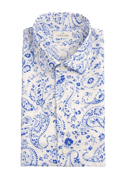 Camicia uomo Alessandro Gherardi in lino con stampa paisley Alessandro Gherardi | 7661 620FIORI BLU